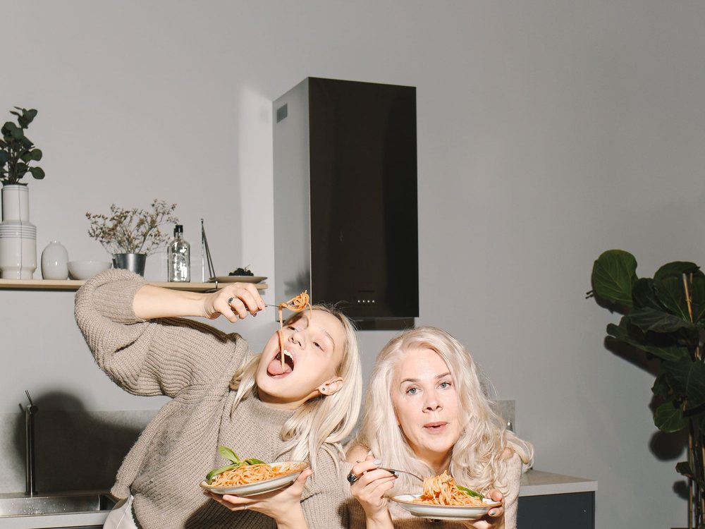 Preparing a meal together
